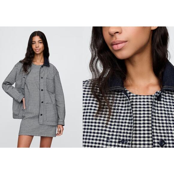 Women's Black and White Utility Jacket - Picture 3 of 16